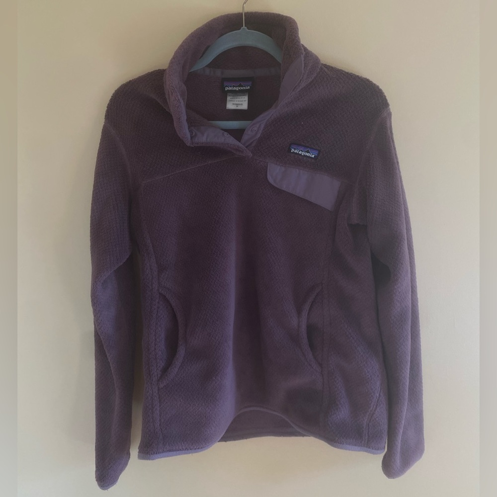 Patagonia purple fleece pullover.